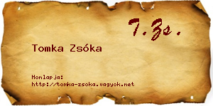 Tomka Zsóka névjegykártya